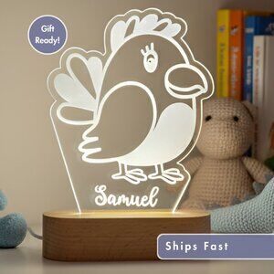 Rooster Chick Custom Name Light • Personalized LED Cloud Decor • Baby Gift